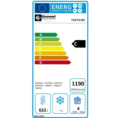 Refroidisseur de bouteilles 4 portes, 783 litres TAVT/4-R2